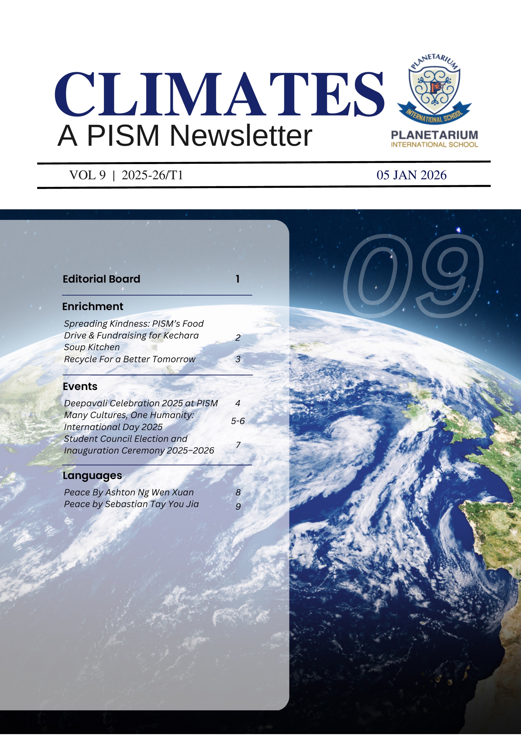 Jan 2026 Newsletter (Climates Vol 9) cover